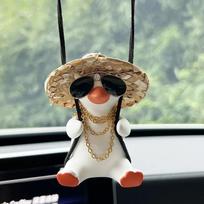 Automobilio pakabukas Mielas Anime Little Duck Swing Automatinis galinio vaizdo veidrodėlis Kabantys Papuošalai Vidaus dekoravimo aksesuarai Mergaitėms Dovanos