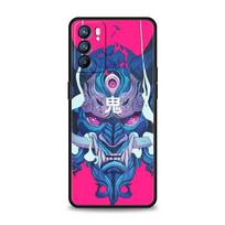 Samurai Oni Mask Phone Case For Oppo A54 A53 A52 A9 2020 A15 A95 A16 A76 A74 A12 Find X5 Reno7 SE Reno6 Pro Plus 5G Black Cover Oppo A54 black