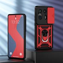 KEYSION Atsparus smūgiams dėklas, skirtas Motorola Edge 50 Ultra 5G 50 Fusion Slide kameros apsaugos žiedo telefono dangtelis, skirtas MOTO Edge 50 Pro 5G for Edge 50 Fusion raudona