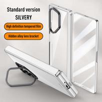 Lens Protect Stand Magnetic Phone Case for Samsung Galaxy Z Fold 6 5G Magsafe Electroplated Hinge Clear Metal Ring Holder Cover Samsung Z Fold 6