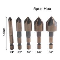 Penkių ašmenų kobalto grąžtas su įleidžiamuoju sriegikliu, šešiabriauniu kotu Hexagonal