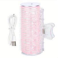 New Curler Comb Mini Portable Electric Hair Rollers With Clip Women USB Charging Big Wave Shape Curler Ladies Hairdressing Tool white