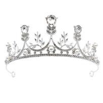 Korėjietiška nuotakos tiara, vestuvinė suknelė, aksesuarai, rankomis karoliukais puošta princesės karūna, tiara, karūna gray