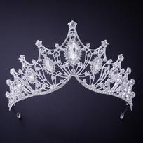 Karūnos lankelis didelė karūna nuotakos tiara vestuviniai papuošalai scena vakarėlis kalnų krištolo karūna aksesuarai gray