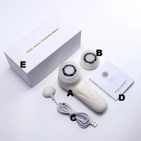 New Ultrasonic Cleansing Brush  Vibrating Face Wash Brush Remove Blackheads From Acne Skin Care Beauty Equipment and Tools gray