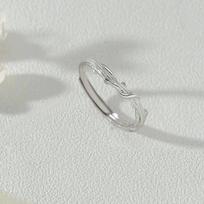 Pure Silver 999 Ring Men and Women Simple Fashion All-Match Ring Hand Jewelry Opening is adjustable