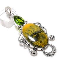 Bumblebee Jasper Gemstone Handmade 925 Sterling Silver Pendant 2.99  u2W21 yellow