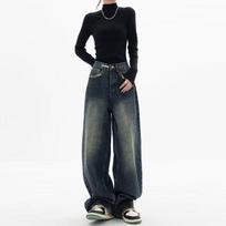 Baggy Jeans Women Streetwear Retro Fashion Autumn High Waist Pants Loose Wide Leg Denim Trousers Female 5XL