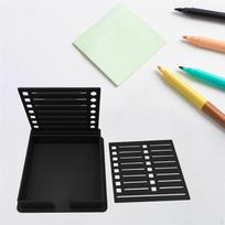 Creative Sticky Notes Organizer with Stencil for Home And Office mėlyna
