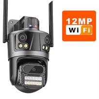 ICsee saugos PTZ kamera 6K 12MP HD trijų objektyvų 8x priartinimas lauko WiFi belaidis CCTV vaizdo stebėjimas automatinis stebėjimas namų apsauga 12MP Cam