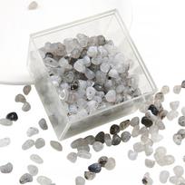 Irregular Halo Stained Small Gravel Beads Acrylic Spacer Beads 10g 5-8mm 500g šviesiai pilka spalva