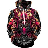 Autumn Japan Samurai Hoodie 3D Printing Men's Pullover Sweatshirt Fashion Sweatshirt Oversized Hoodie Hoodie Sportswear Clothing M orange