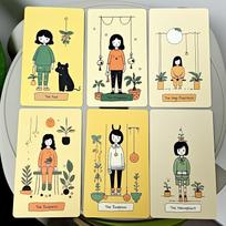 78 Card Tarot Deck Quirky Boho Style Tarot Cards Modern Witch Tarot Cards with Digital Guidebook 12*7cm black