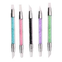 5Pcs Nail Art Pen Silicone Brushes for Nails Dual Tipped Nail Design Brushes white