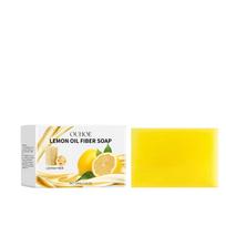 Honey Lemon Oil Fiber Soap Gentle Cleansing, Softening Body Skin Refreshing Skin Care Lubricating Soap 100g yellow