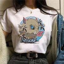 Demon Slayer Nezuko Print Unisex T Shirt Japanese Anime Short Sleeve O Neck Unisex Tshirt Ladies Tee Shirt Top Clothes Camisetas Unisex 4XL white