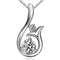 Women's Necklace Swiss Diamond Mermaid Pendant Women's Short Clavicle Chain Silver Plated Jewelry gray