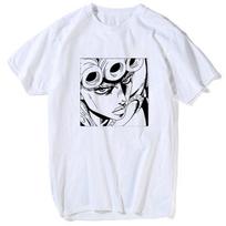 Marškinėliai Cool JoJo Bizarre Adventure Graphic Print Tee Homme Japonijos anime stiliaus plius dydžio marškinėliai L gray