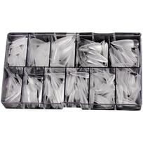 Long Fake Nails Clear Acrylic Nail Tips Almond/Stiletto Shaped False Nails 500pcs Full Cover Artificial Nails with Case 2