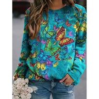 Winter 3D Cute Animal Butterflies Printing Sweatshirts Women Dragonflies Graphic Pullovers Vintage Autumn Clothing Funny Clothes 6XL gray