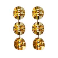 Copper Plated 24K Real Gold Style Geometric Round Brand Small Gold Beads Exaggerated Long Earrings Women'S Earrings 240