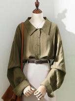 Korean Fashion Vintage Long Sleeve Shirt Women New Design Chic Solid Retro Tops Autumn Office Lady Turn Down Collar Casual Clothing XXXL balta