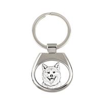Akita, Akita Inu - raktų pakabukas su šunimi, raktų pakabukas su raštu, personalizuotas pakabukas iš Art-Dog prekės ženklo sidabras