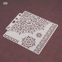 Tapyba Scrapbooking 14,1*13cm PET plastikiniai reljefiniai trafaretai Tapybos trafaretai 1 vnt albumas amatai trafaretai balti subtilūs papuošalai S59 gray