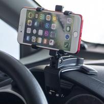 1 vnt. automobilio prietaisų skydelio mobiliojo telefono laikiklis, besisukantis prietaisų skydelio spaustukas išmaniajam telefonui, 360 laipsnių besisukantis mobilusis spaustukas, automobilio telefono laikiklis juoda