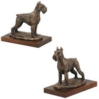 Šnauceris - šunų statula, figūrėlė biurui, trofėjus šunų parodai Art-Dog prekės ženklo ruda