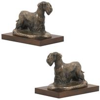 Čekų terjeras, Čekų terjeras, Bohemijos terjeras - šuns statulėlė, figūrėlė biurui, trofėjus šunų parodai iš Art-Dog prekės ženklo ruda