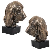 Basetas - Šuns statulėlė, biustas ant akmeninio pagrindo, skulptūra, trofėjus šunų parodai, „Art-Dog“ prekės ženklo ruda
