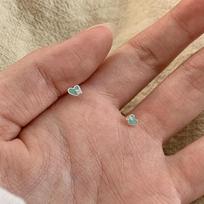 Small Mini Love Stud Earrings Korean Version Niche Design Sense of Women's Simple Temperament Zircon Heart Earrings brown