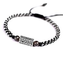 925 Sterling Silver Tibetan Six Words Mantra Bracelet Men Handmade Weaved Buddha Spiritual Bracelets Women Gift For Him Lj -06