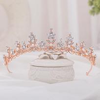 Cirkono gėlių vainikas nuotakos galvos puošmena vestuvinė tiara lankelis plaukų juosta moterims merginoms rožinio aukso kristalinė vestuvinė karūna lankelis 27.5cm*3.5cm beige