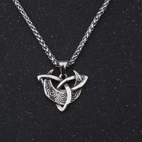 Viking Necklace - Odin's Horns  Nordic  Moon gray