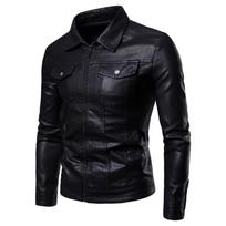 Vyriškas odinis švarkas Vyriškas rudens/žiemos Motociklininko laisvalaikio paltas Vyriškas 5XL juoda