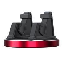 Car Dashboard Mobile Phone Holder 360 Rotating Base Non Slip Mat Universal Hands raudona