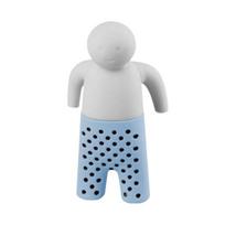 Pakabinamas silikoninis arbatos infuzinis smulkaus tinklelio vyriškos formos maistinis birių lapelių arbatos filtro sietelis arbatos virtuvės reikmenys 1pc mėlyna