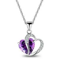 European Fashion Exquisite Temperament Fresh Joker Lady Necklace Clavicle Chain violetinė