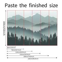 Fun-L037 Misty Forest Bedroom Living Room Home Background Wall Landscaping Decorative Wall Stickers 38*160CM*6PCS/fun-L037 gray
