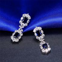 CAOSHI Dazzling Crystal Drop Earrings for Women Noble Lady Party Accessories for Anniversary Delicate High-quality Gifts for Mom blue