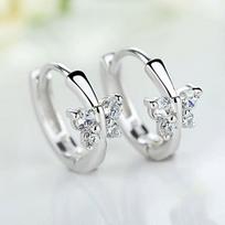 Unique Fashion Women Butterfly Delicate Earrings Silver Color Hoop Earrings Stylish Party Jewelry Versatile Accessories balta