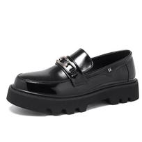 Lefu Men'S Shoes Are Popular In Spring And Autumn, Muffin Thick-Soled Single Shoes, Patent Leather Chain, Small Leather Shoes 18625-T 38