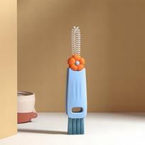 Petal Three in One Cup Lid Brush Multi functional Gap Cleaning Brush Bottle Cup Mouth Cup Brushing Cup Artifact Groove mėlyna