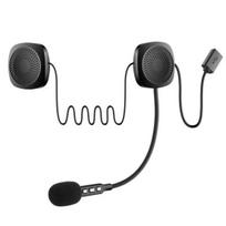 T2 belaidis „Bluetooth“ suderinamas 5.0 motociklo šalmas ausinės su stereo garsiakalbiu juoda