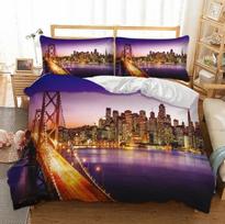 Paris Tower London City Scenery Big Ben Red Telephone Booth Bus Print Bedding Set Quilt Duvet Cover+Pillow Case US AU EU Size 70x133cm 2pcs