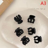 6Pcs Simple Acrylic Black Mini Small Grab Clip Princess Head Bangs juoda