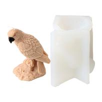 Stovinčios pelėdos žvakių formos Gyvūnų silikoninė forma Gipsinės formos Rankų darbo papūgos formos Ornamentų formos Epoksidinės dervos formos E beige