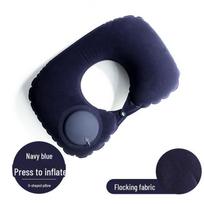 Travel Neck Pillow with Flocking Fabric, Foldable and Convenient for Nap, Neck Protection Support and Comfortable Press Design. white